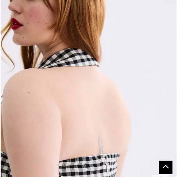 Torrid Size 20 Retro Chic Black and White Gingham Halter Romper - Picture 4 of 6